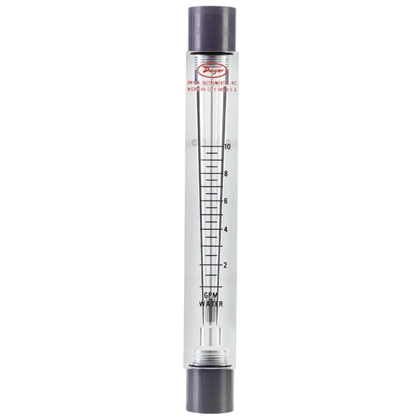 Flowmeter, range 1-10 GPM water.